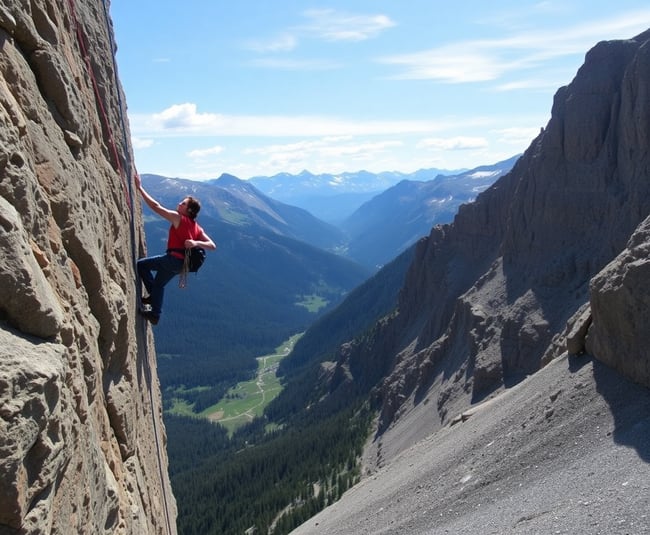 Climber's Ascent: Mountain Adventure