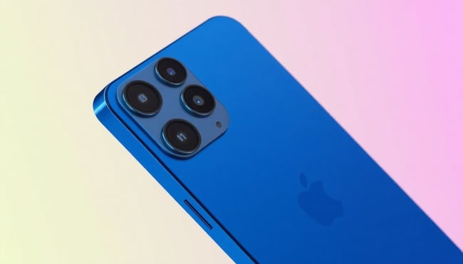 Blue iPhone 16 Horizontal Display