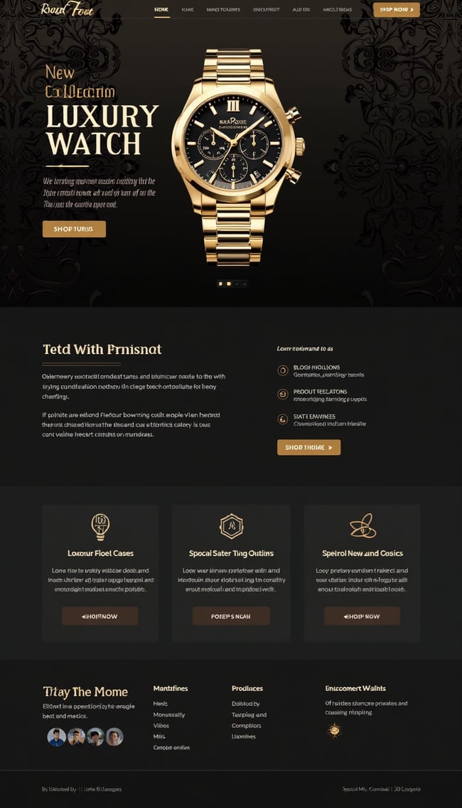 Luxurious Watch Collection Landing Page