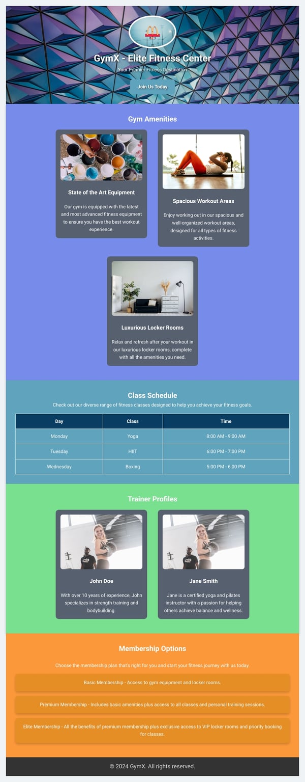 GymX - Elite Fitness Center