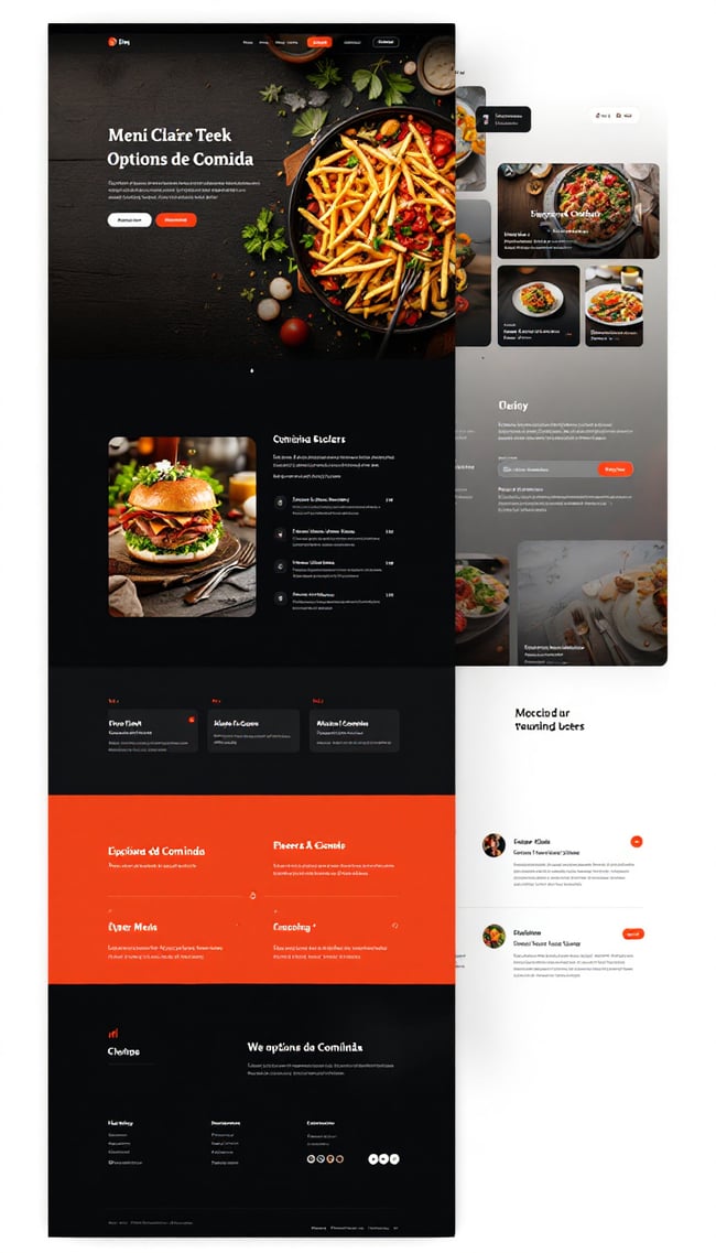 Menú Web de Comida Atractivo y Sencillo