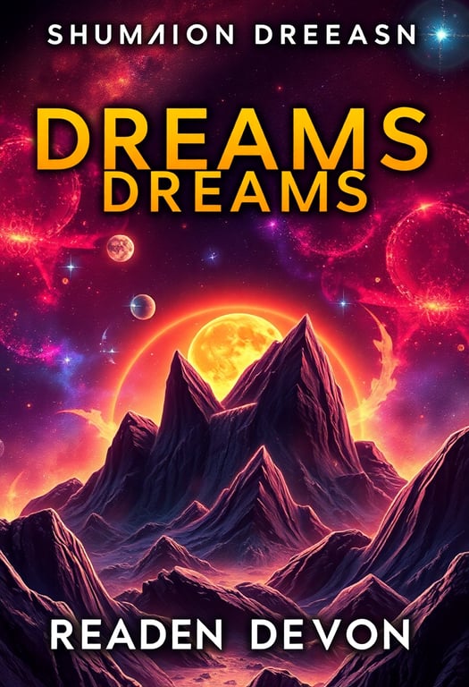 Quantum Dreams book cover with sci-fi elements for ReadRover ebook store