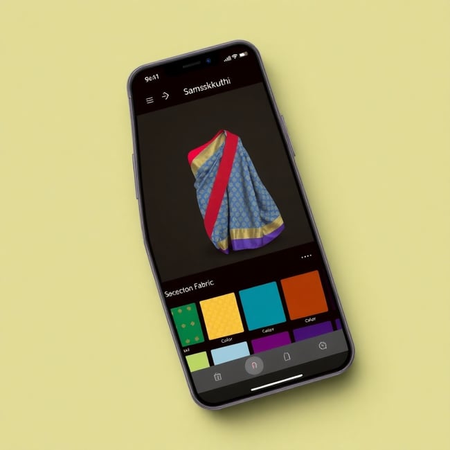 Saree Customization Screen Interface