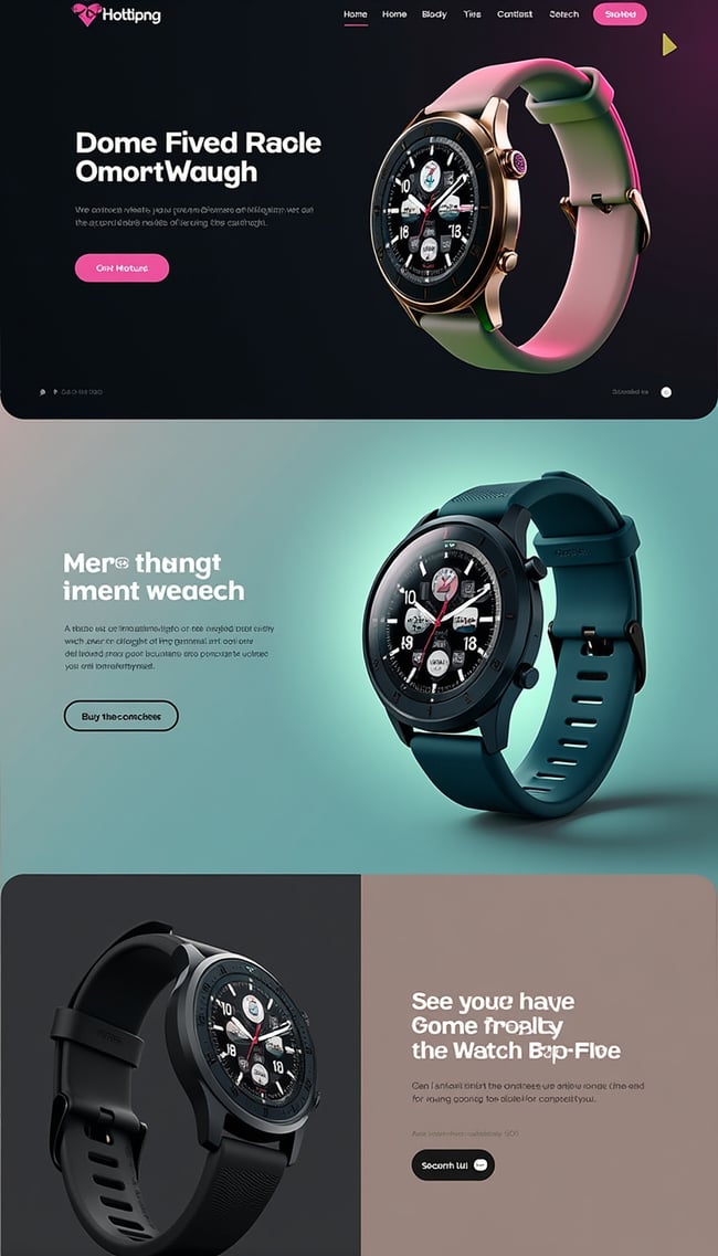 Sleek Smartwatch Landing Page Design