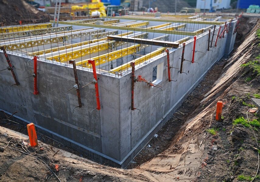 Commercial concrete installation by Newport News Concrete Services in Chesapeake business district