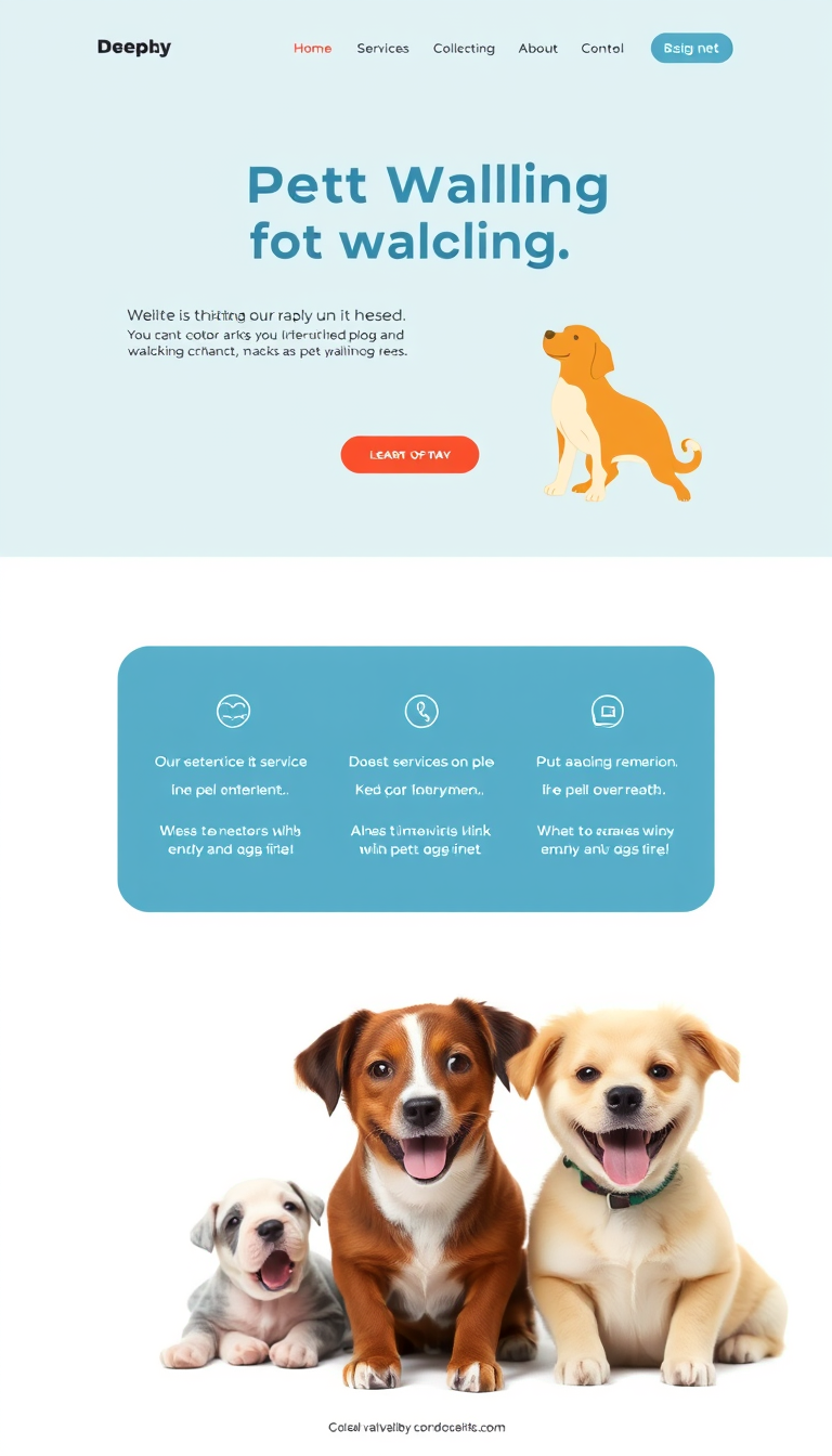 Pet Walking Service Website Design