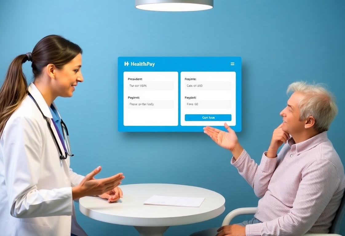Healthcare professional and patient using HealthPay Wallet
