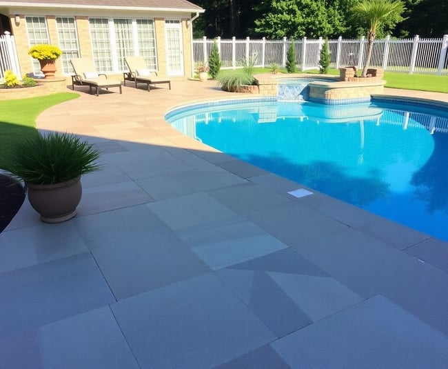 Elegant Stamped Concrete Pool Deck