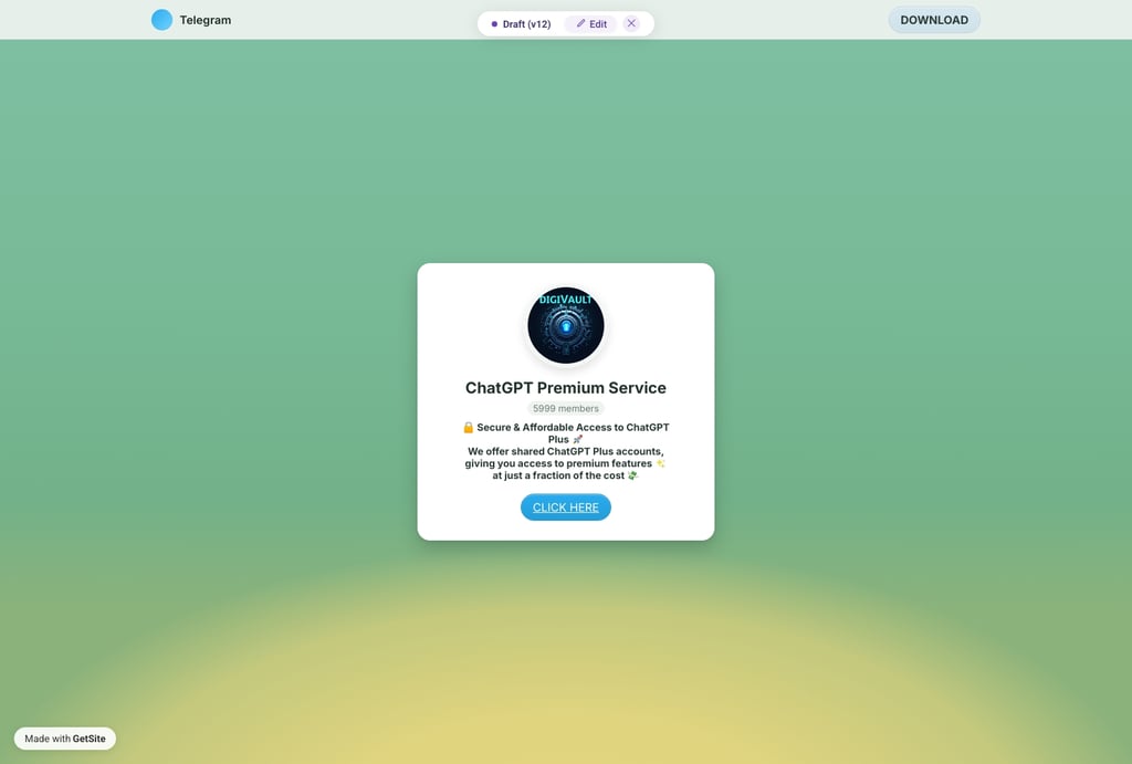 Secure & Affordable ChatGPT Premium Access on Telegram