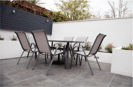 Beautiful stamped concrete patio with decorative patterns in Fort Myers Florida home