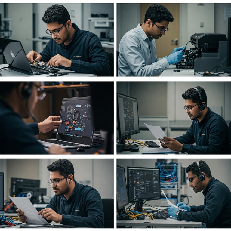 Technician repairing a laptop with precision tools at Lodha Splendora Laptop Repair Thane