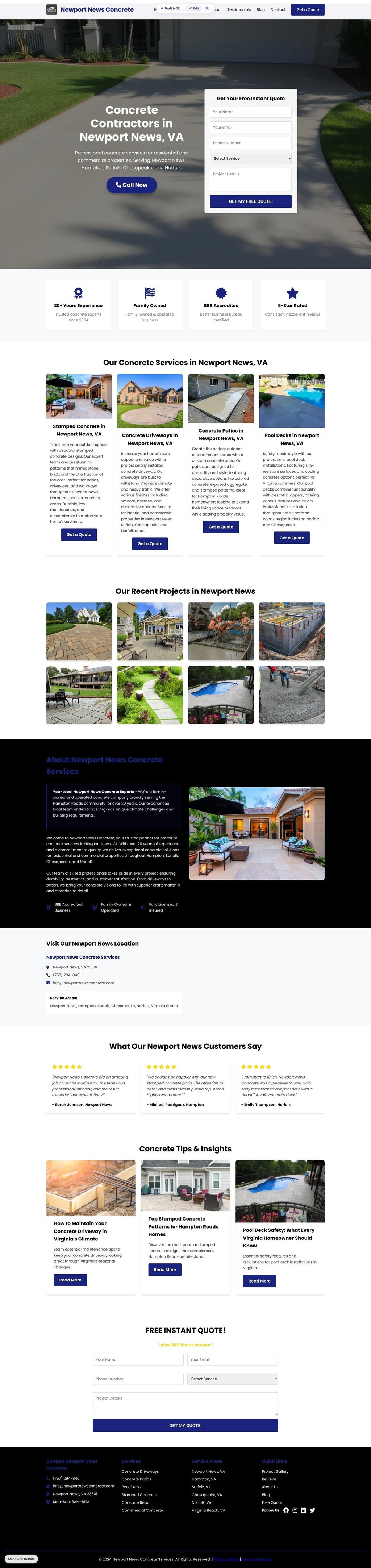 Newport News Concrete Services | Expert Solutions & Free Quotes