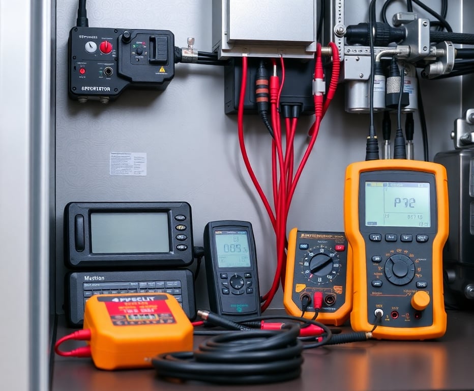 Professional diagnostic tools and equipment used for electrical system troubleshooting