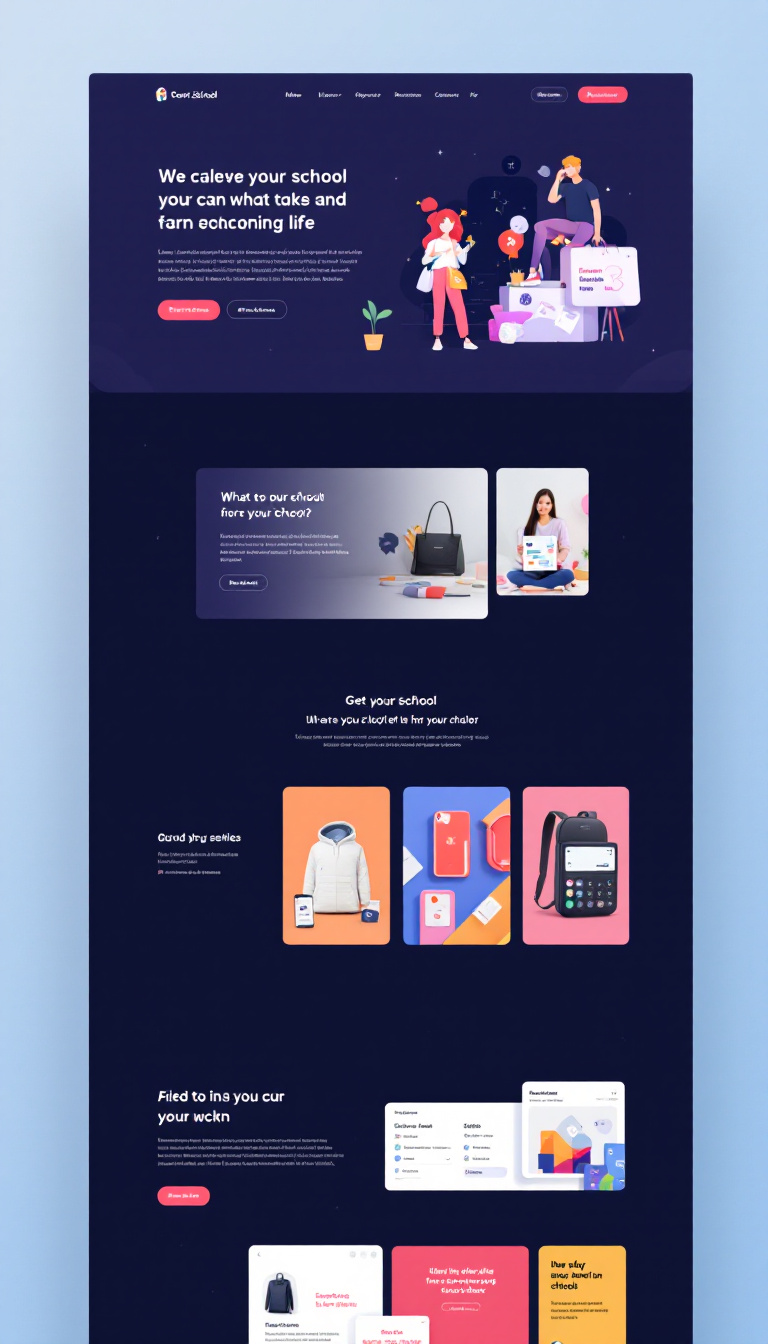 Modern School Webshop Design