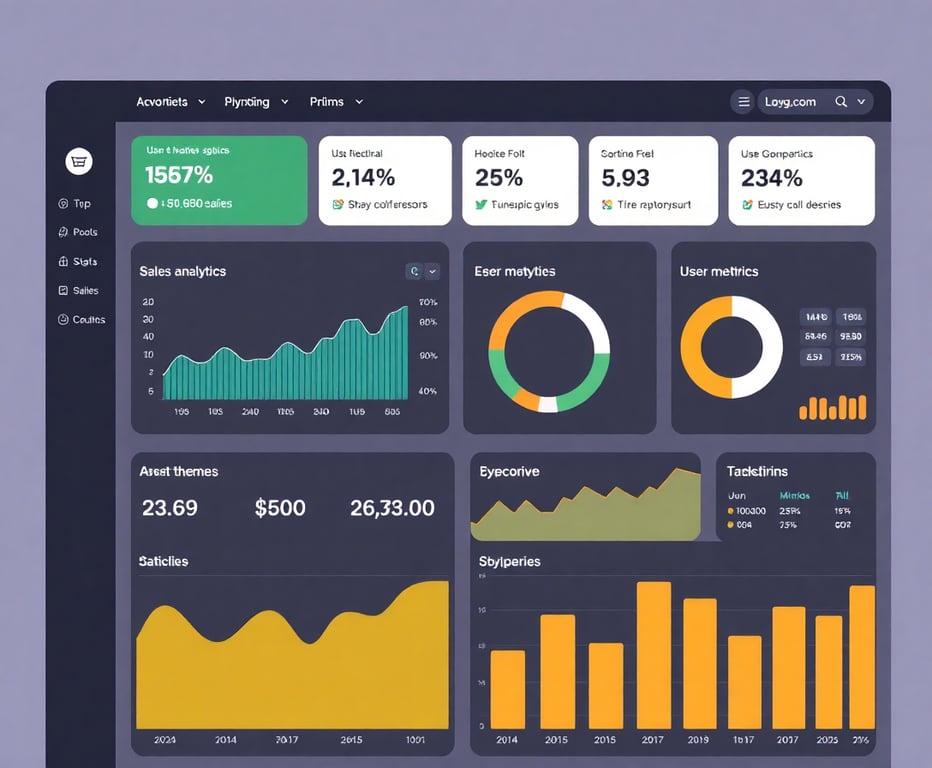 E-commerce platform dashboard showing sales analytics and user metrics