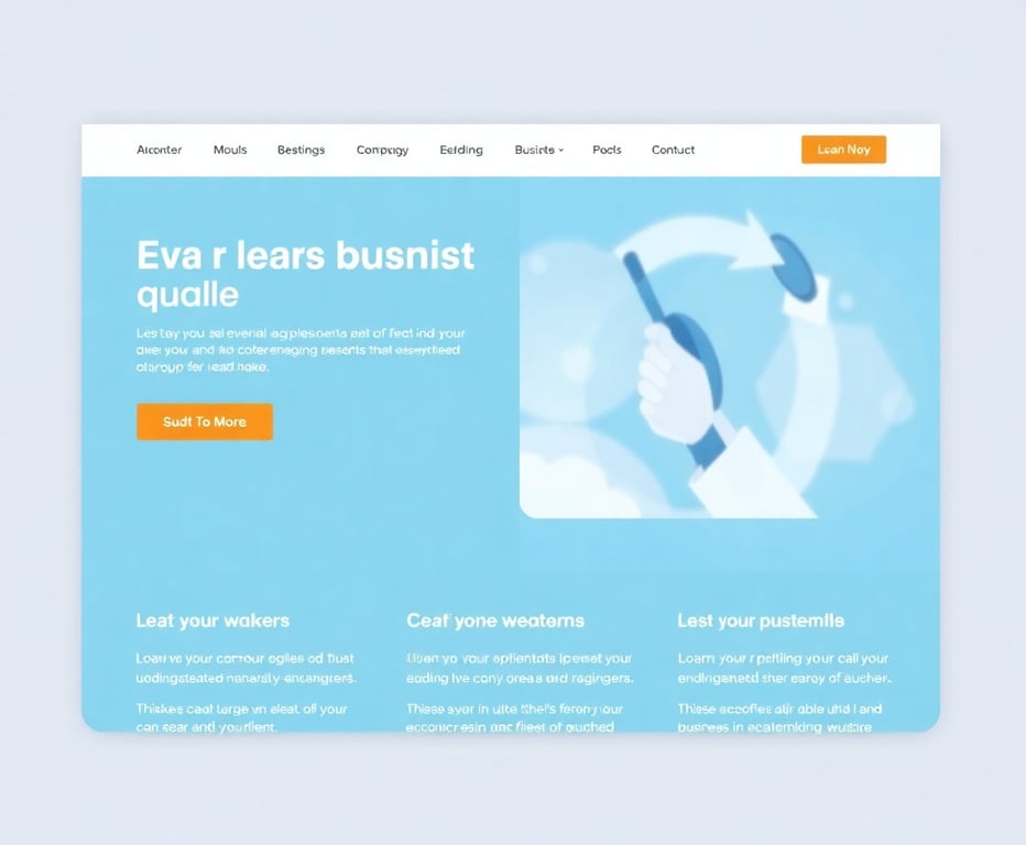 Professional business landing page with clean design and effective call-to-action buttons for lead generation