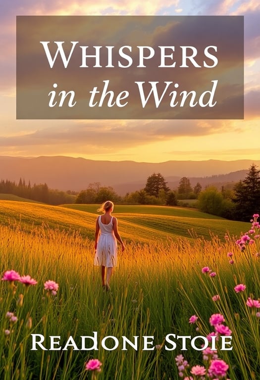 Whispers in the Wind book cover with romantic scenery for ReadRover ebook store