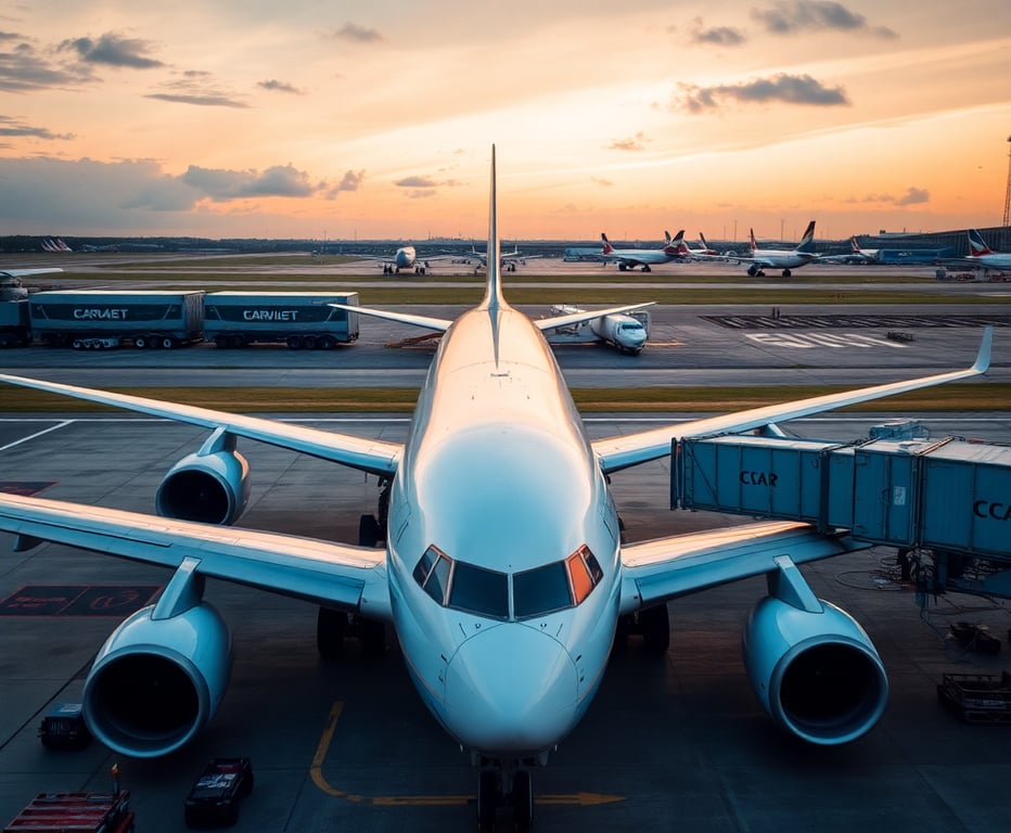 Cargo aircraft at airport representing air freight services