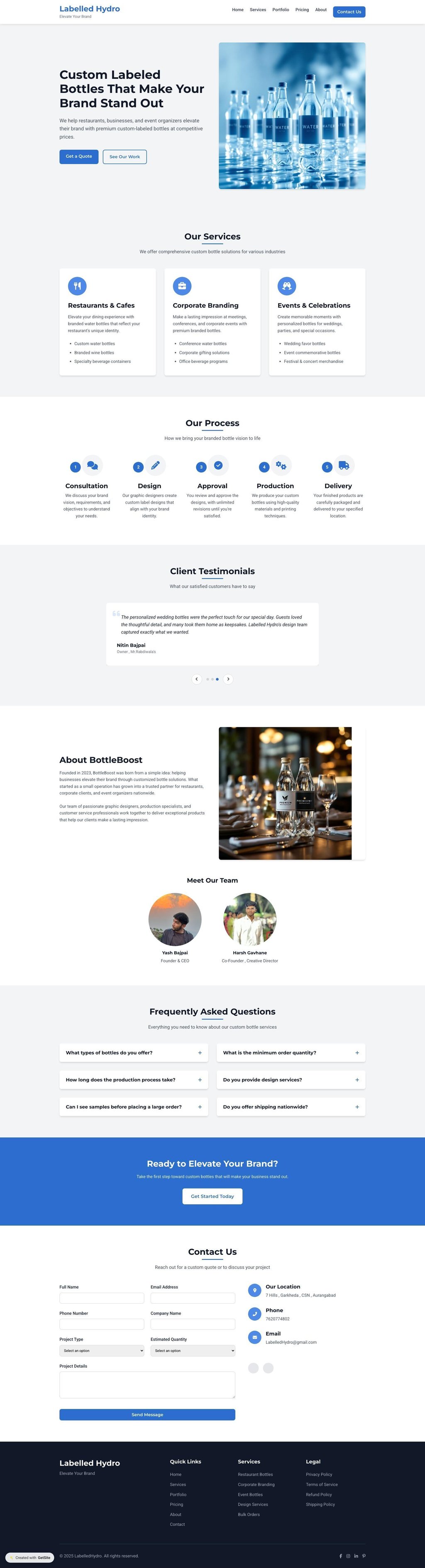 BottleBoost - Custom Labeled Bottles for Your Brand