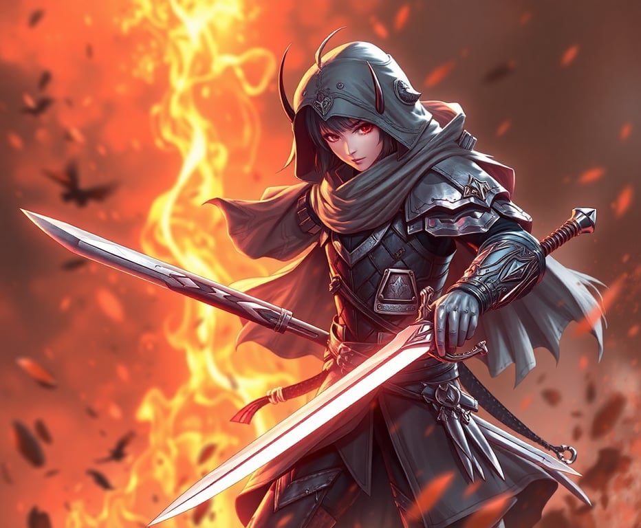 Arknights operator SilverAsh with sword