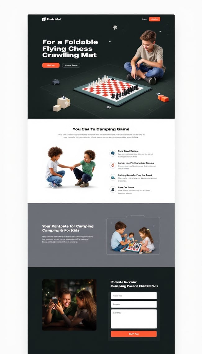 Dark Mode Landing Page for Flying Chess Mat