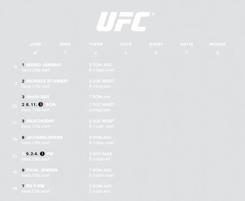 UFC Events Schedule