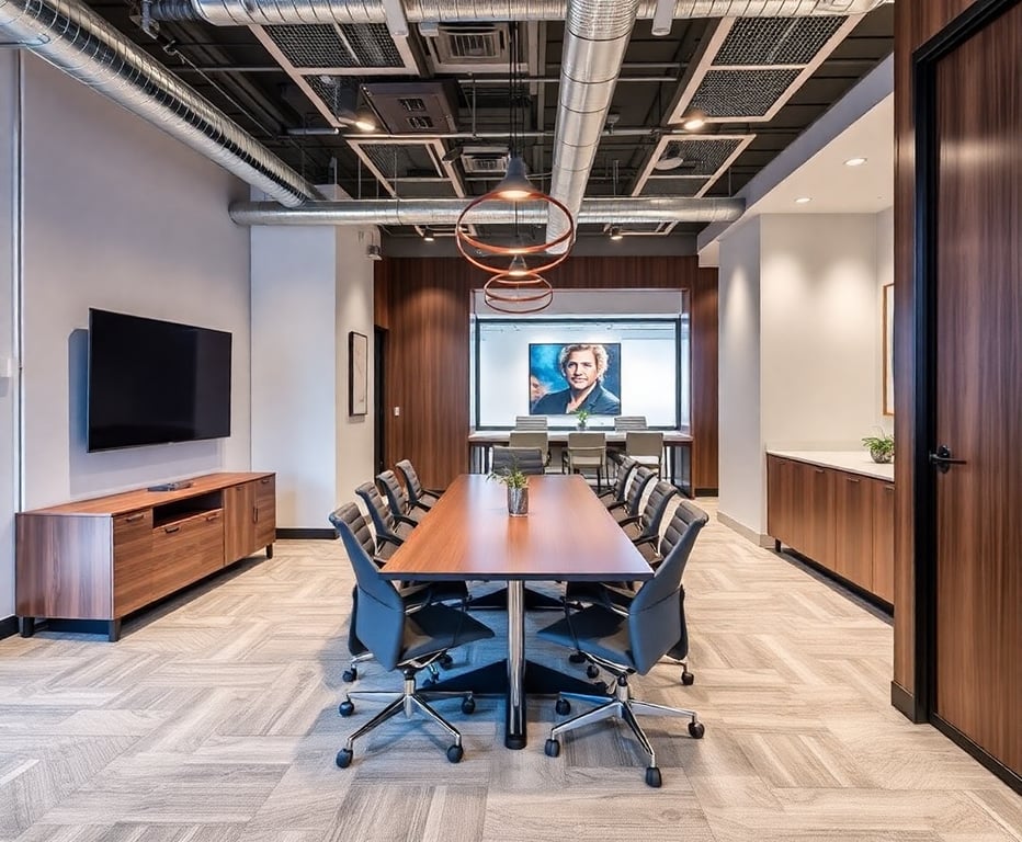Contemporary office space with sophisticated design and modern amenities
