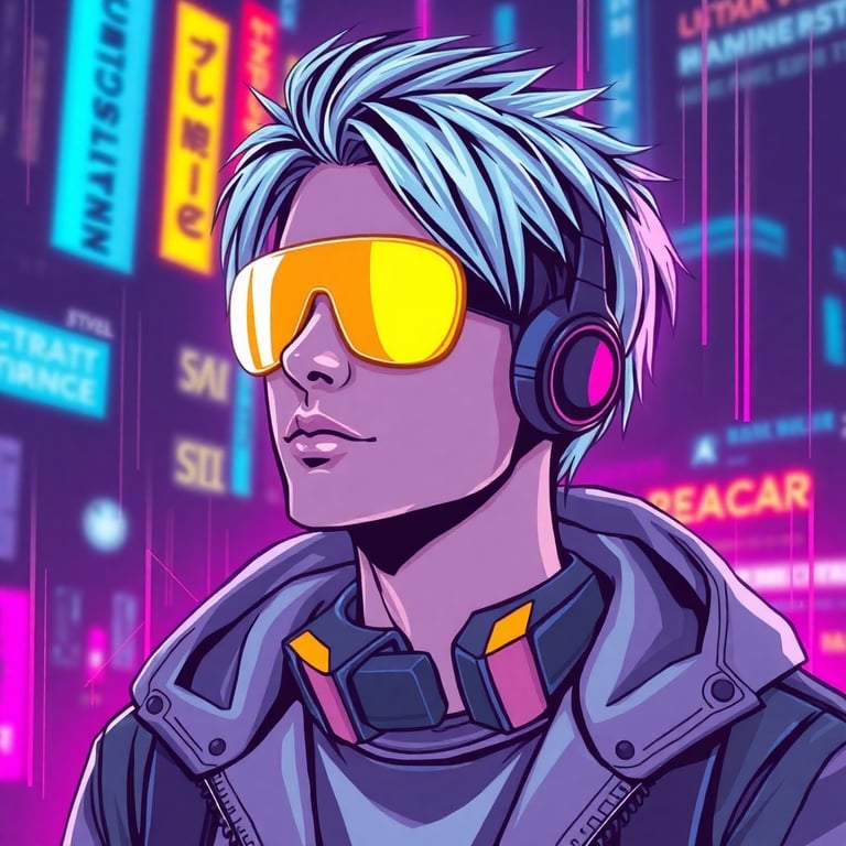 Profile avatar with cyberpunk aesthetic