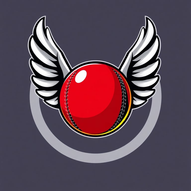 Cricket League Logo showing a cricket ball with wings