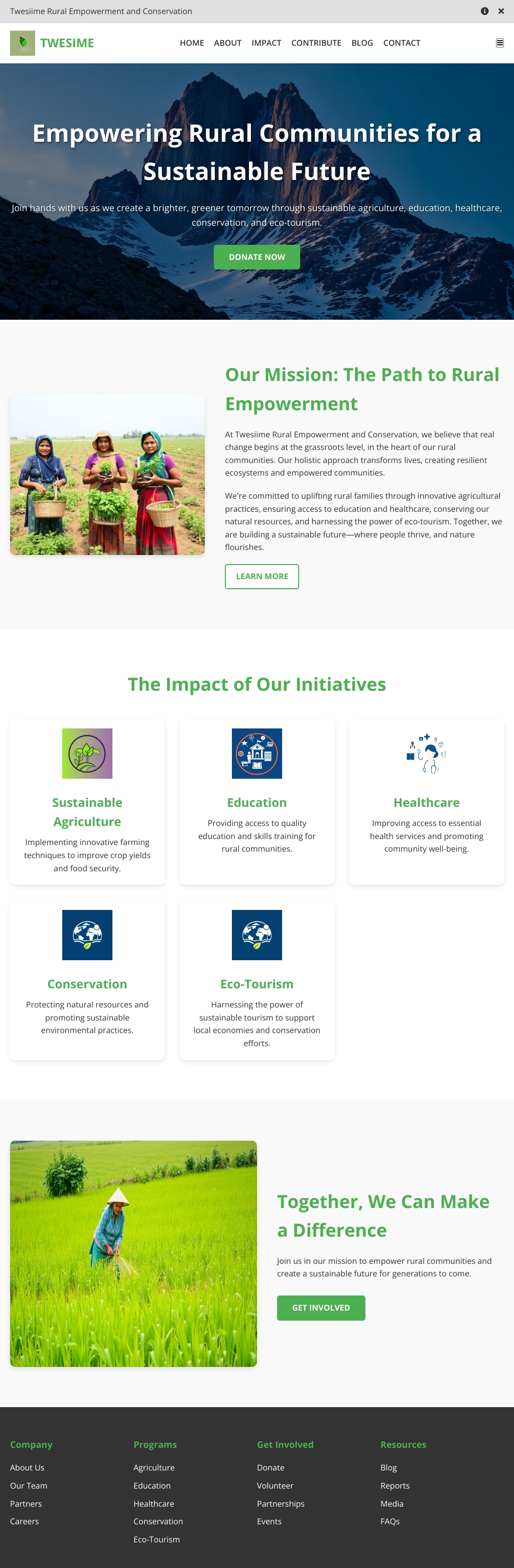 Twesiime Rural Empowerment and Conservation