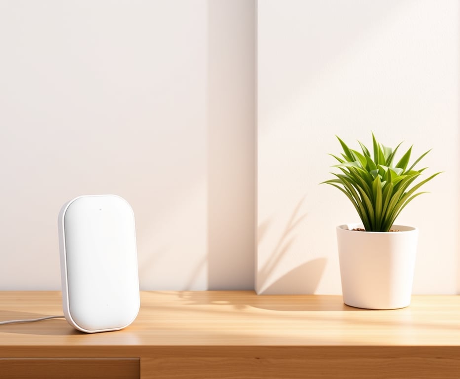 Sensate air quality measurement device with sleek white design