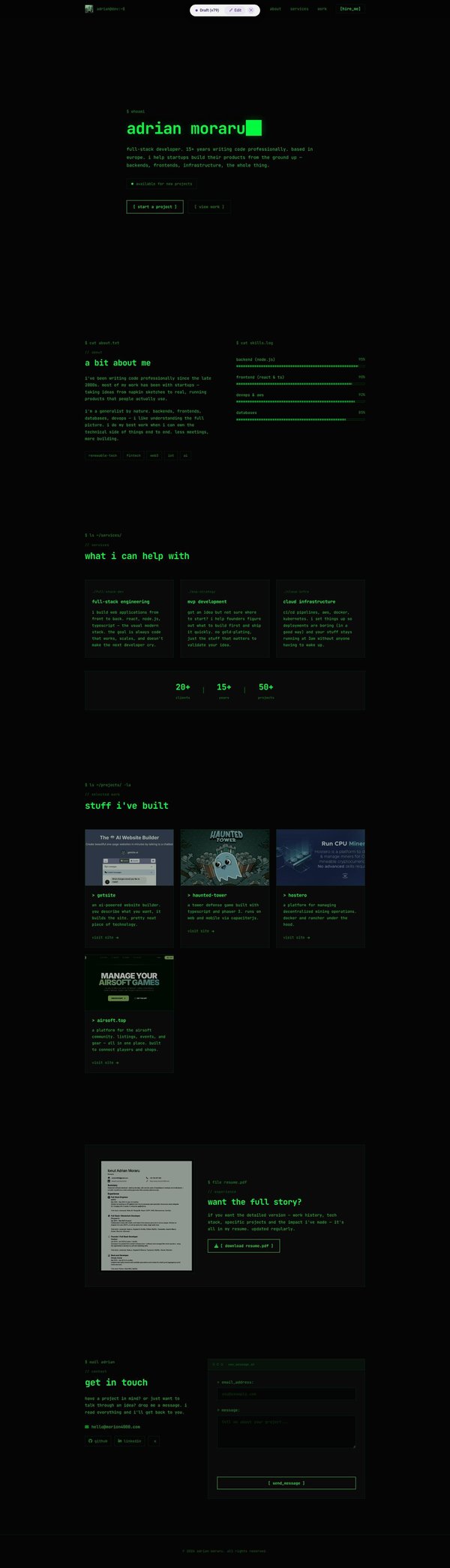 Adrian Moraru - Full Stack Developer (available for work)
