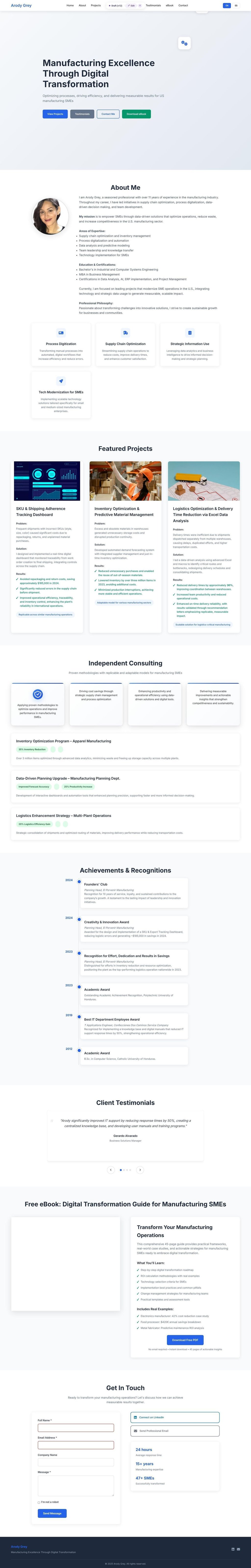 Arody Grey - Manufacturing Process Optimization & Digital Transformation