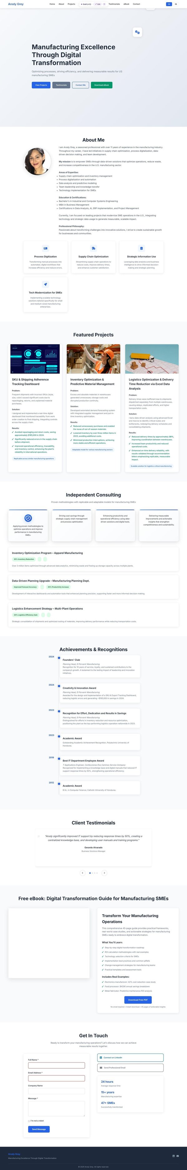 Arody Grey - Manufacturing Process Optimization & Digital Transformation