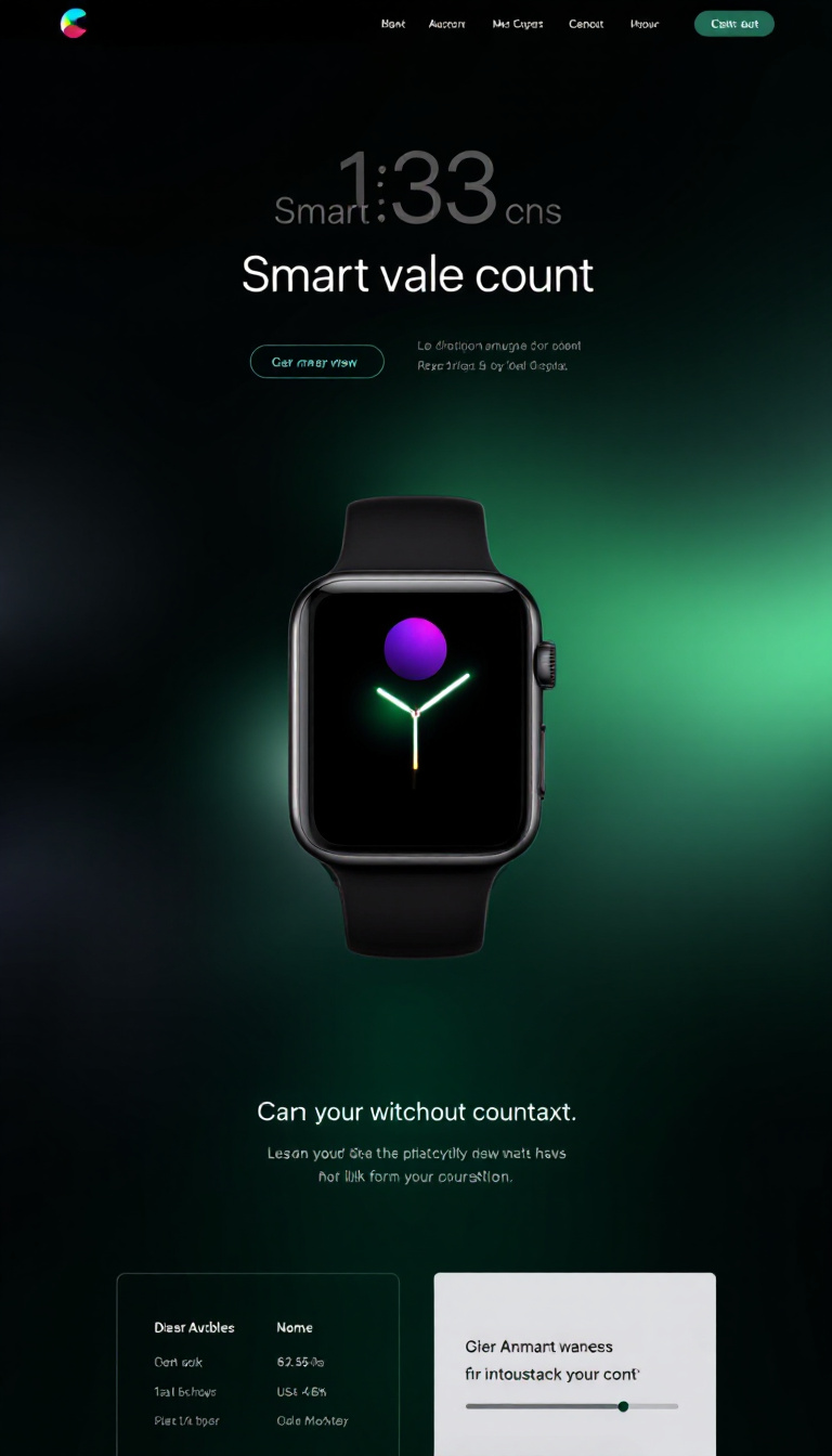 Sleek Smartwatch Landing Page Design