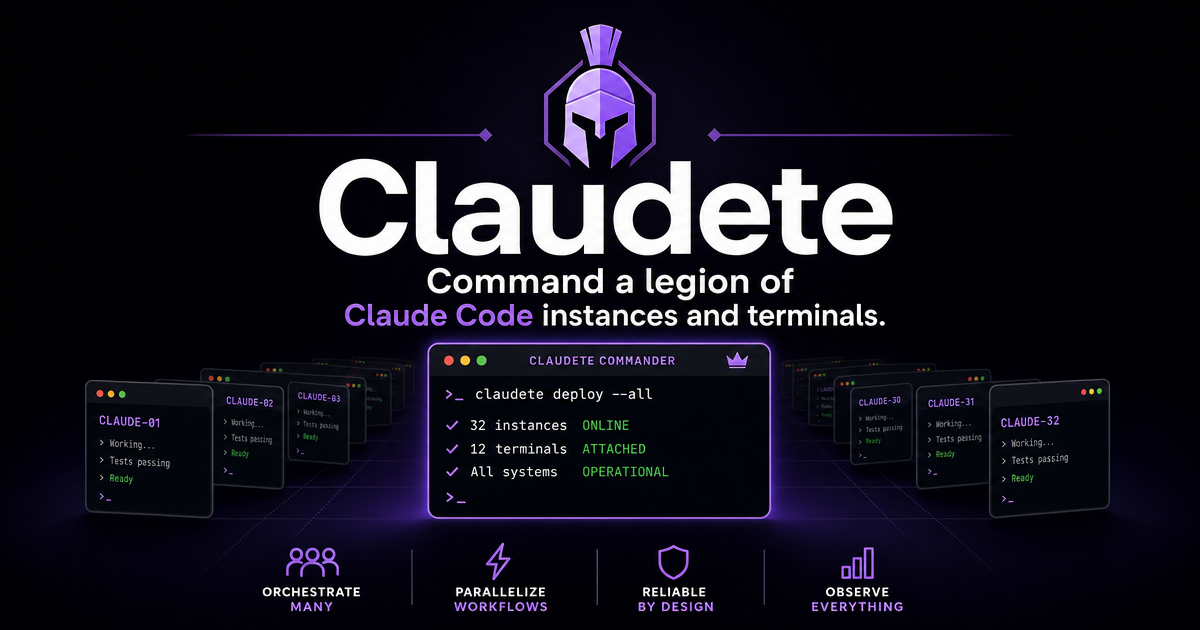 Show HN: Claudete – Command a legion of Claude Code instances and shells