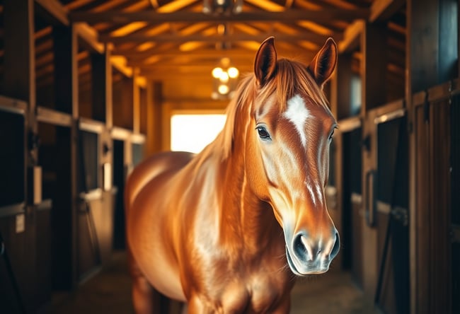 Golden Dreamer in the Stable