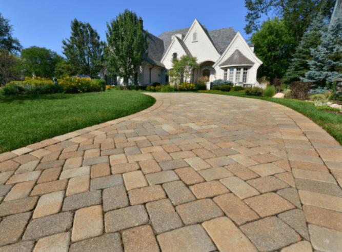 Stamped concrete driveway project completed in Newport News residential area