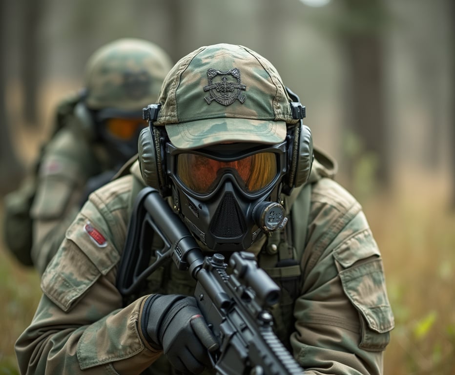 player in an airsoft game