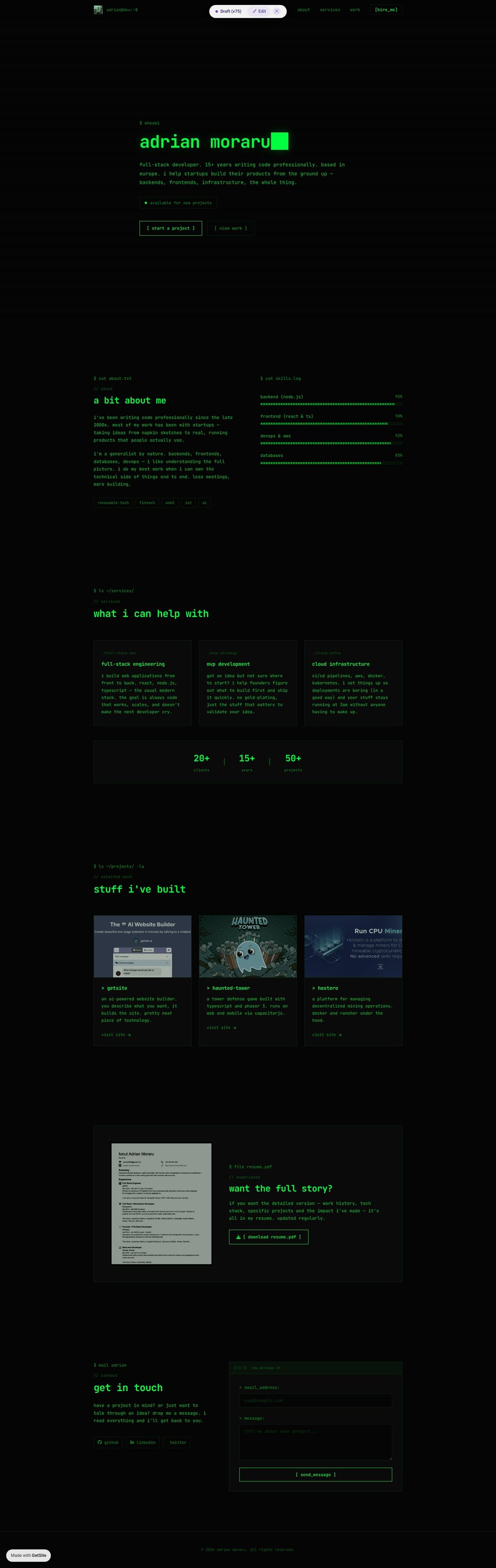 Adrian Moraru - Full Stack Developer (available for work)