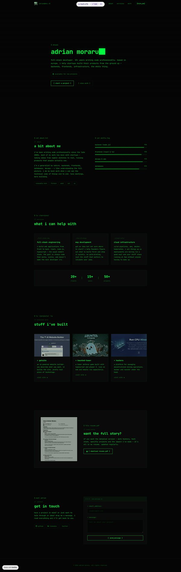 Adrian Moraru - Full Stack Developer (available for work)