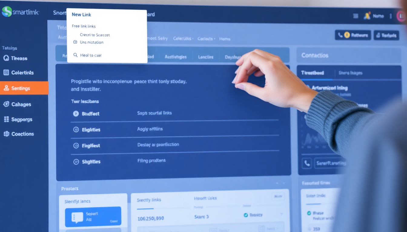 User creating a new link in the SmartLink dashboard interface