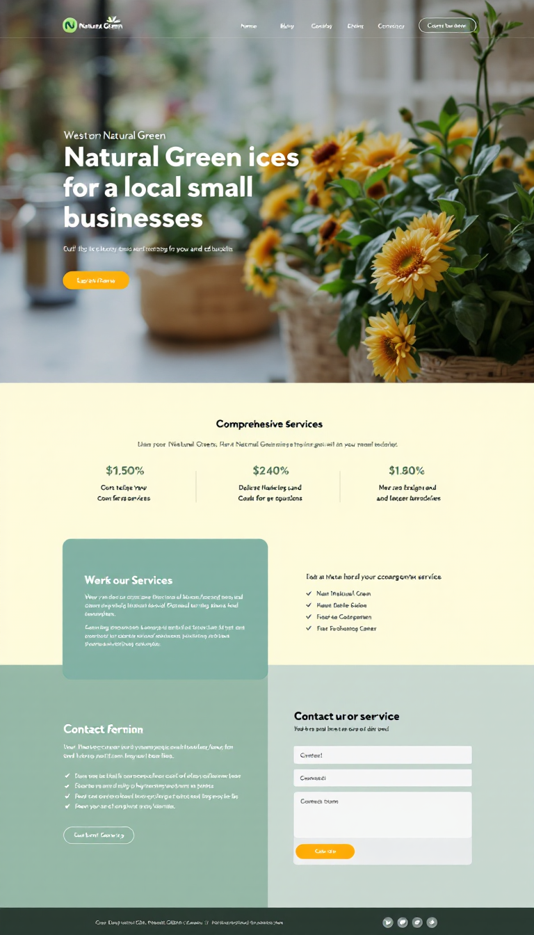 Modern One-Page Website Design for Natural Green