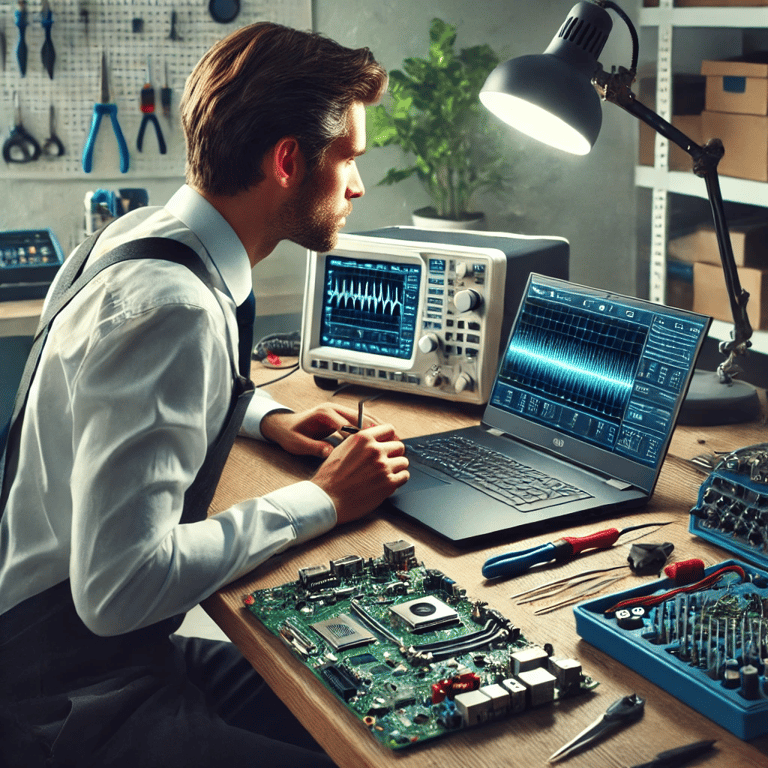 Happy customer Rajesh Sharma smiling after getting his laptop repaired at Compaq Tech Solutions