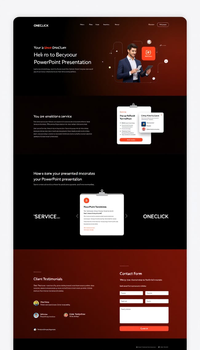 ONECLICK Presentation Services Website Layout