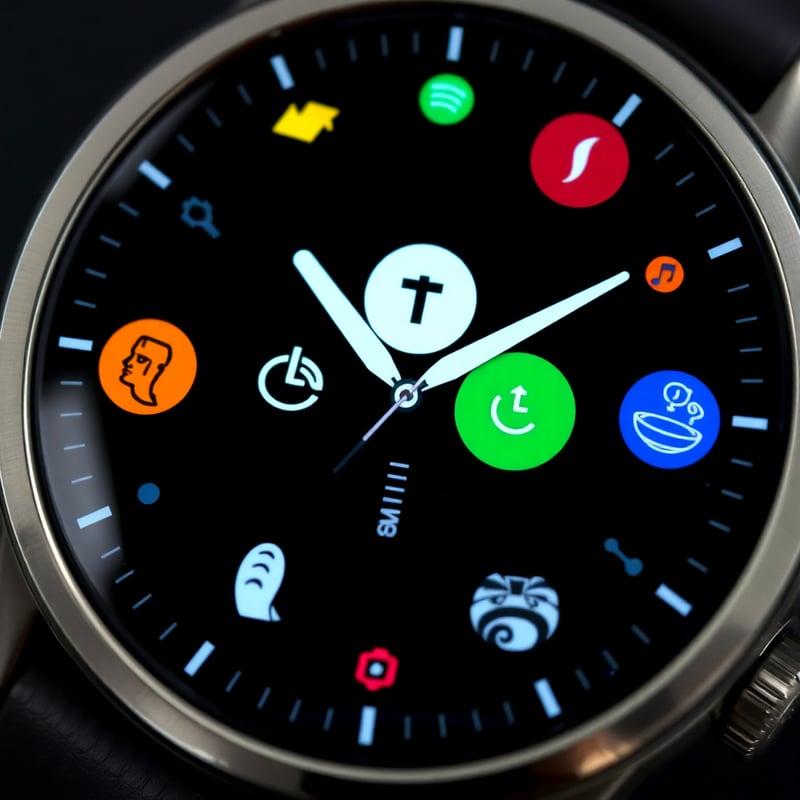 Dark Mode Smartwatch Interface Close-Up