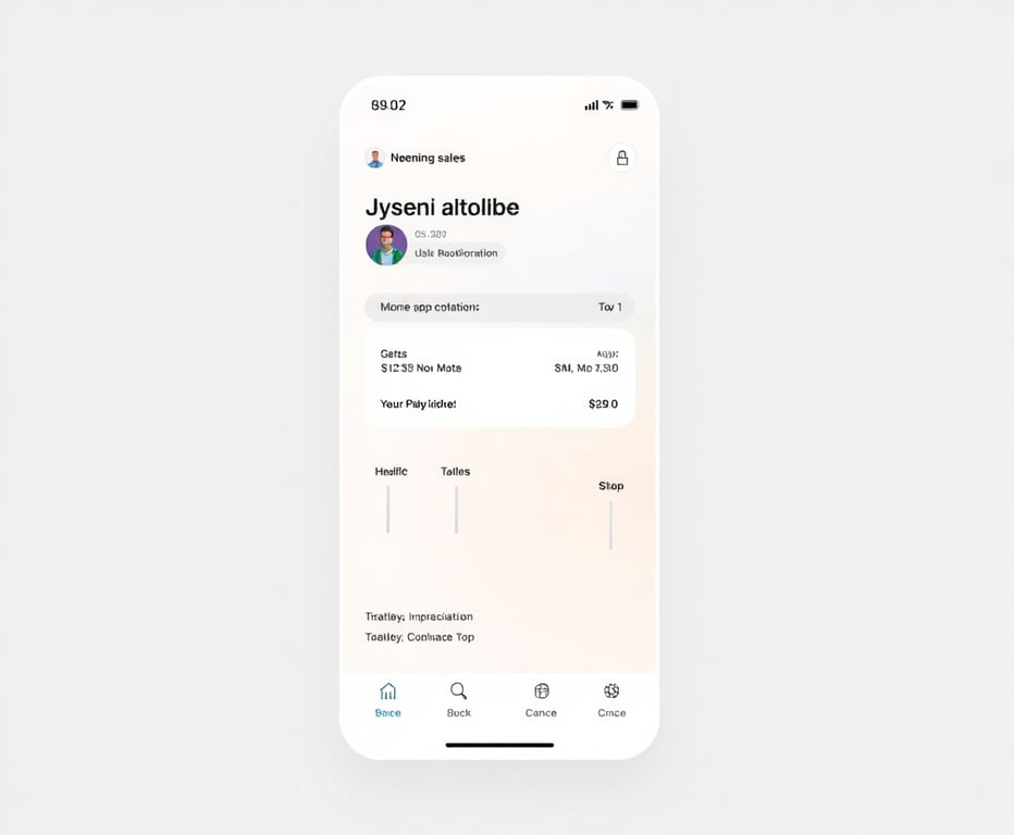 Mobile banking application interface with modern UI/UX design
