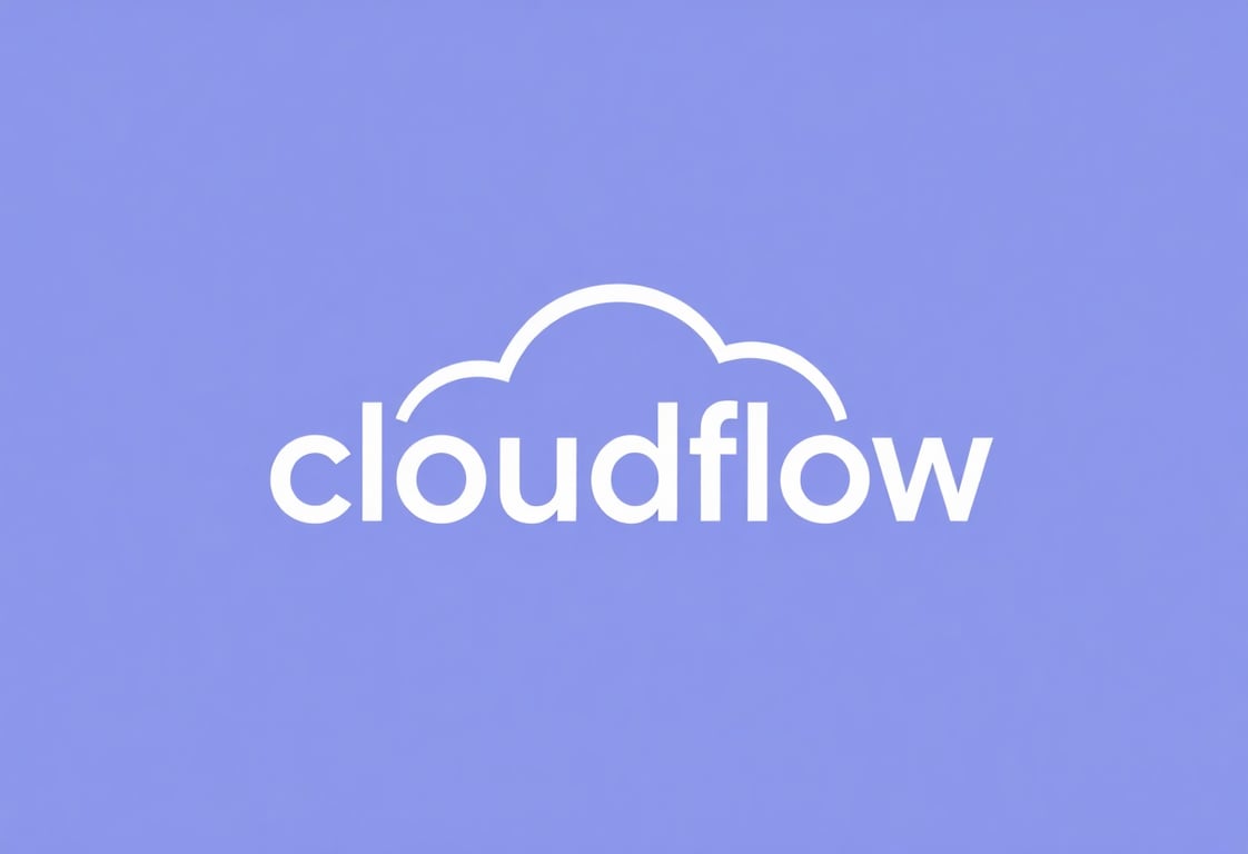 CloudFlow logo - Modern cloud software company logo in purple and white