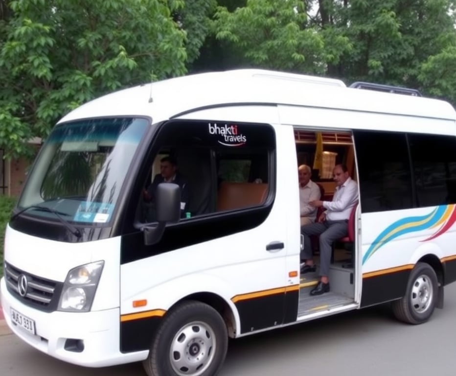 Tempo traveller van for large groups and pilgrimage tours at Bhakti Travels