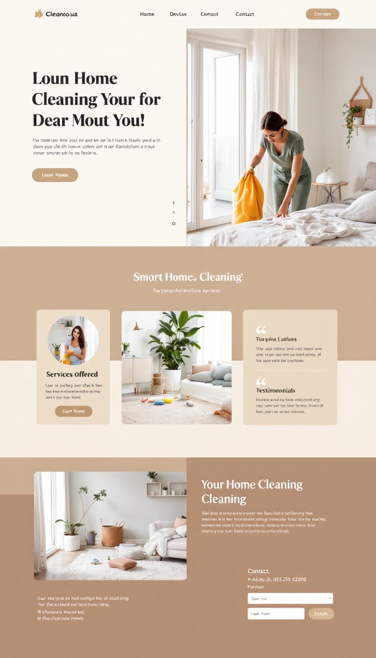 Sleek Home Cleaning Service Website Design